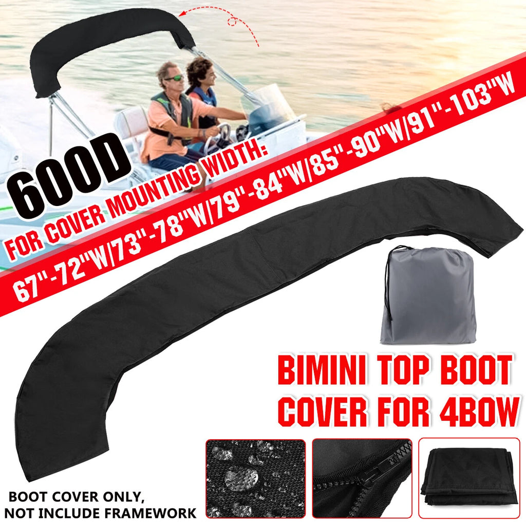 Bimini Top Boot Cover for Boat (67-103' Black)