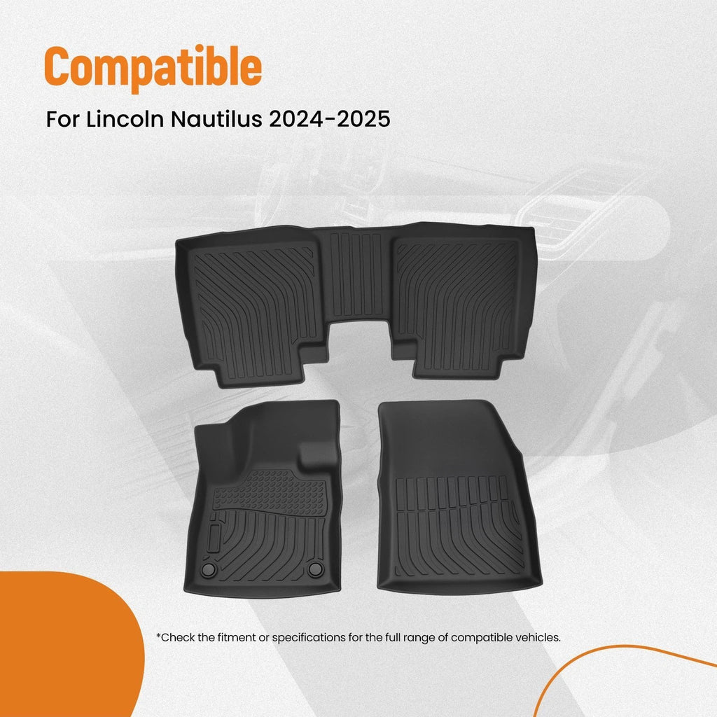 All Weather Carpet Floor Mats for Lincoln Nautilus (2024–2025) TPE Rubber