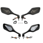 L&R LED Turn Signal Integrated Rearview Mirrors for Honda CBR1000RR (2008–2016)