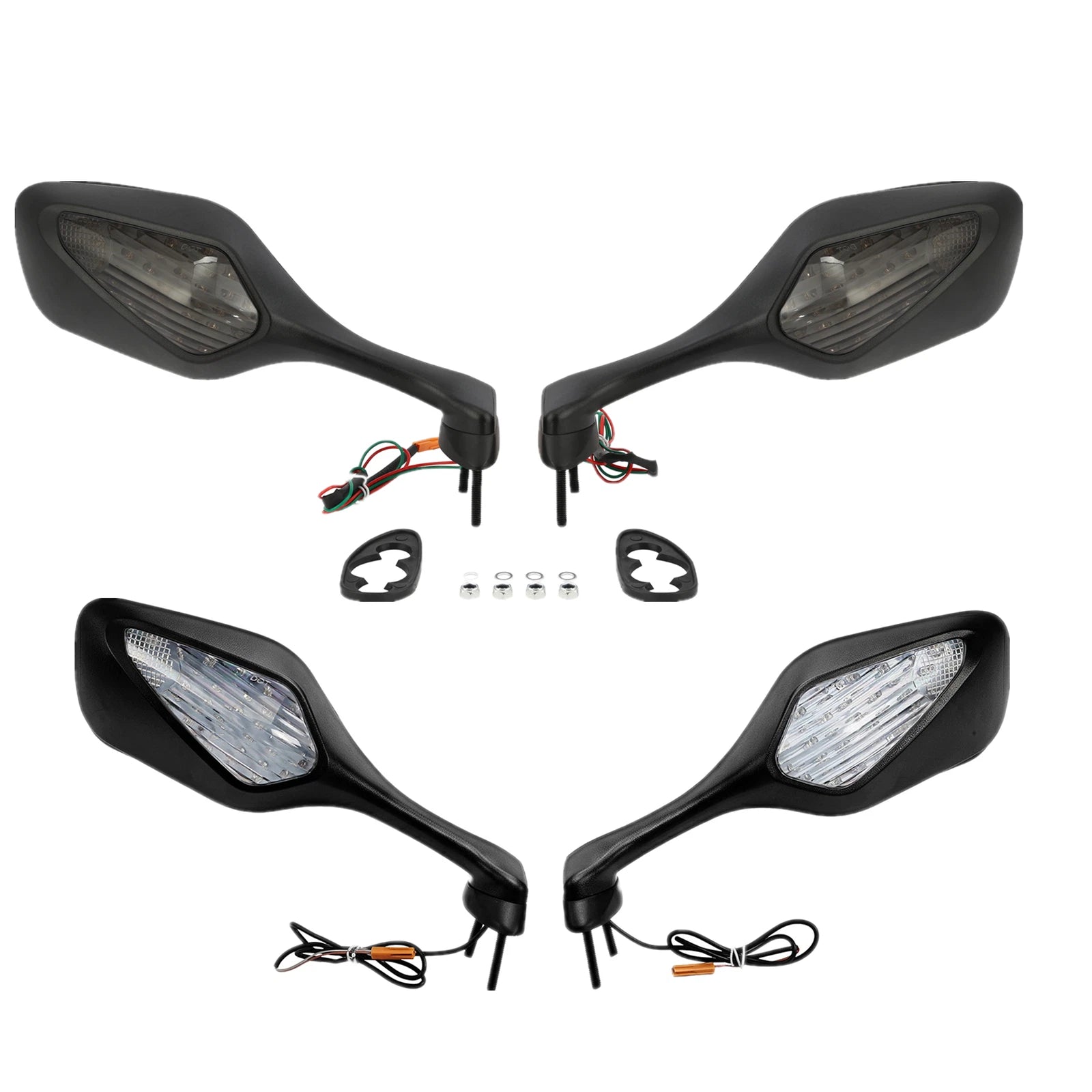 L&R LED Turn Signal Integrated Rearview Mirrors for Honda CBR1000RR (2008–2016)