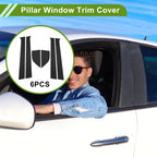 6 Pcs Pillar Window Trim for Chevy Aveo (2002–2006) Black
