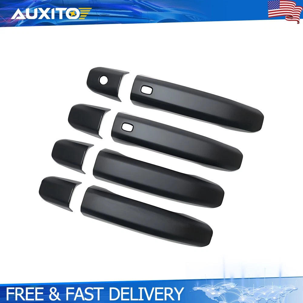 Set of 4 Matte Black Handle Covers for Chevy Silverado 1500 (2019–2025)