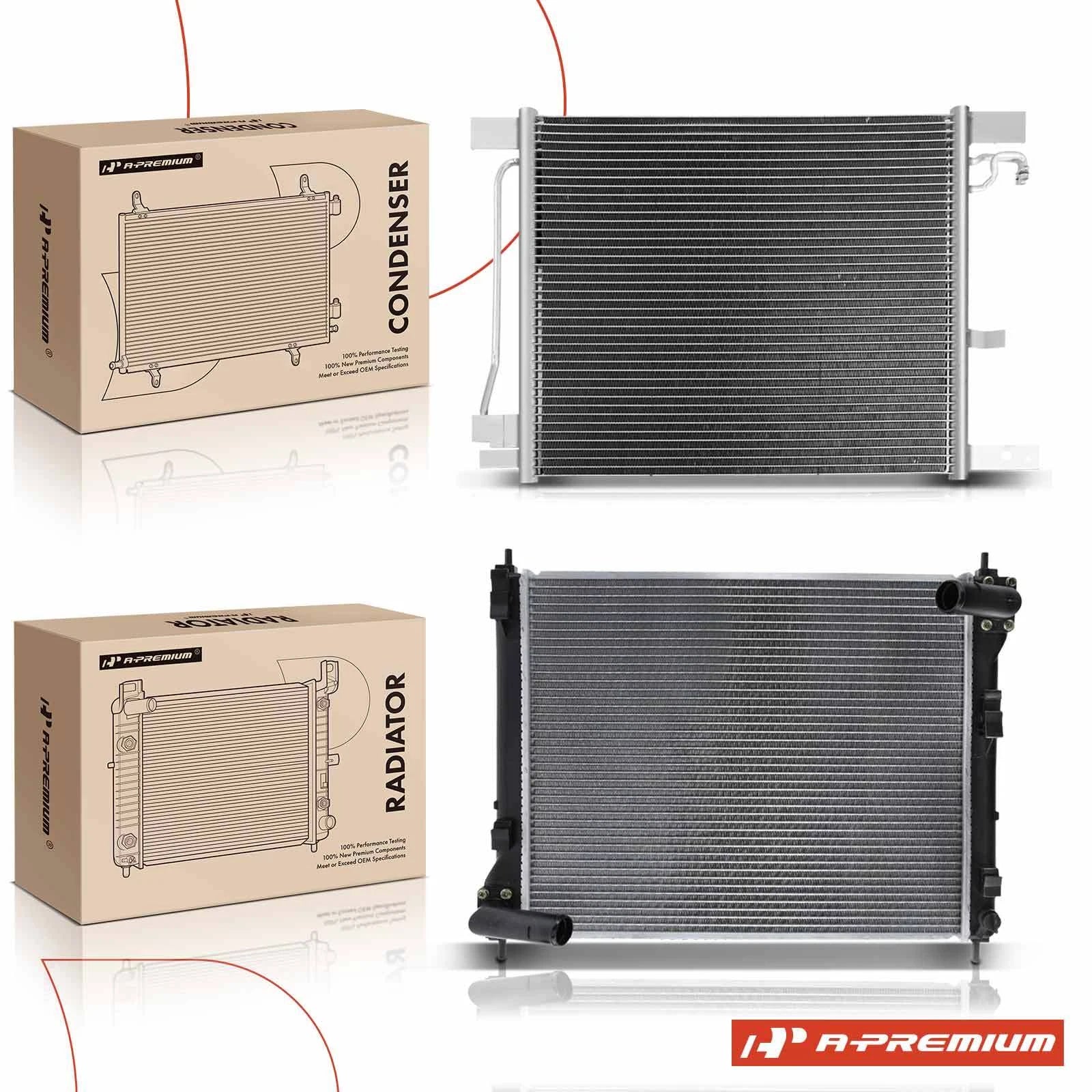 2X Radiator & A/C Condenser with Bracket for Nissan Juke (2011–2017)