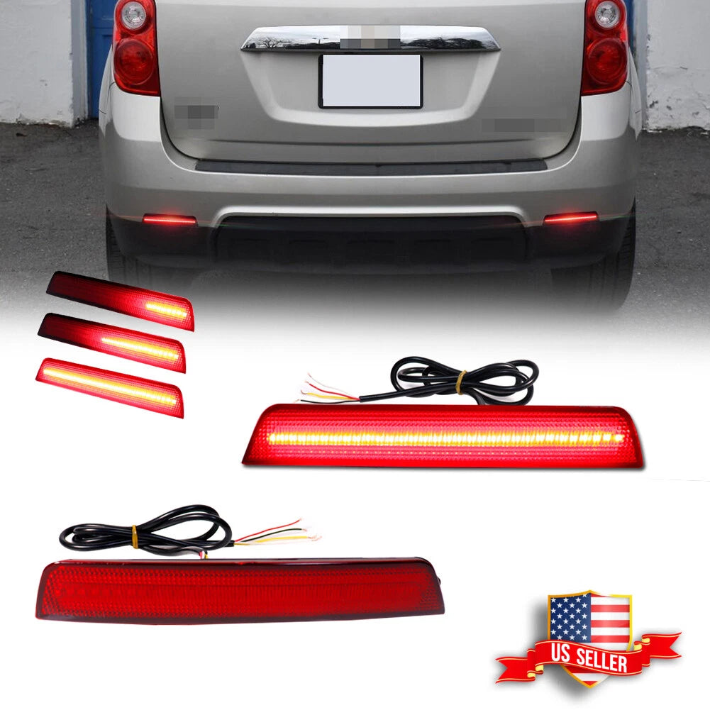 Set of 2 Red Sequential LED Tail Brake Lights for Chevrolet Equinox (2010–2017)