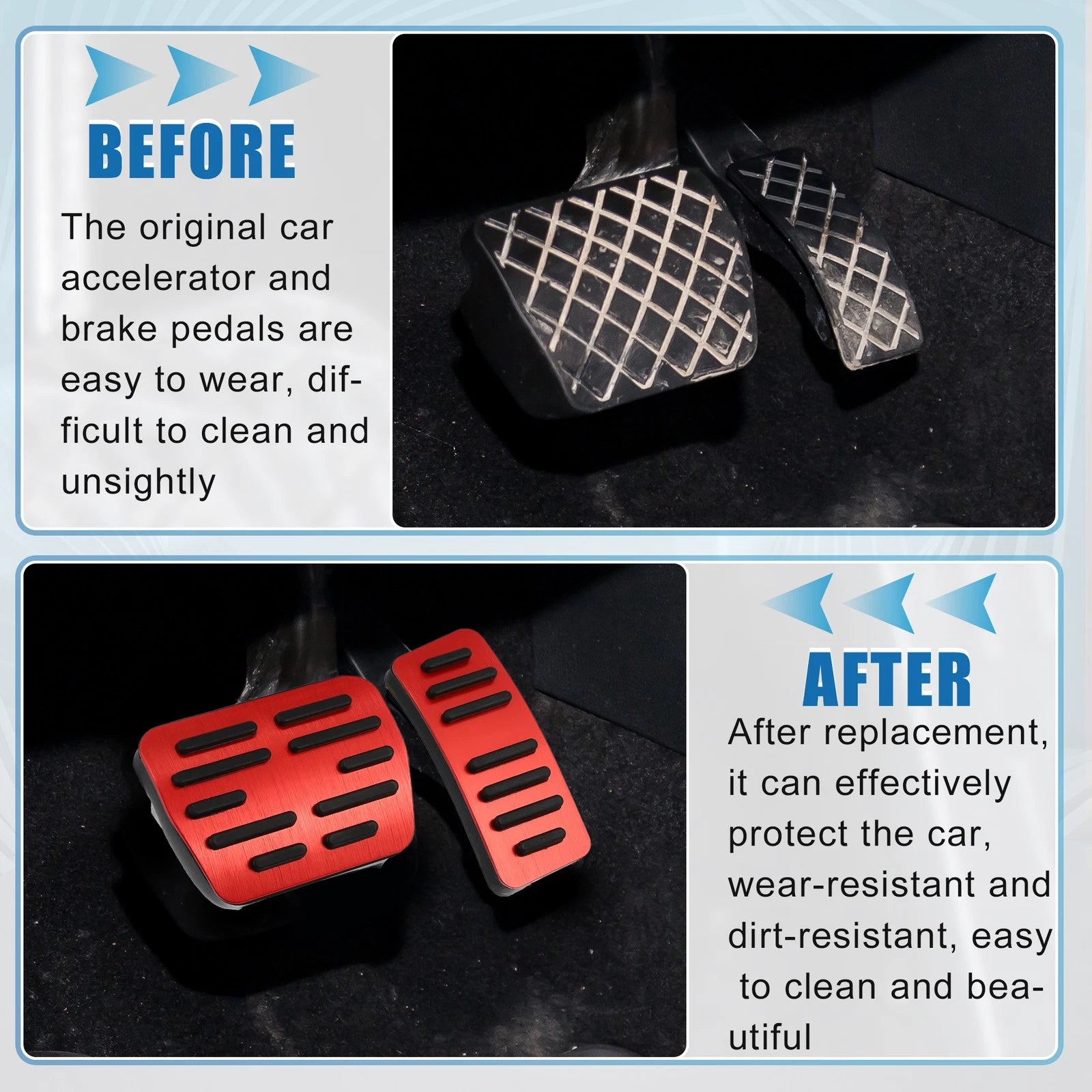 2X Brake Pedal Pad Gas Pedal Cover for Volkswagen Arteon (2019–2021) Red