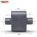 2X 3" Center Inlet/Outlet Stainless Steel Exhaust Muffler for Universal
