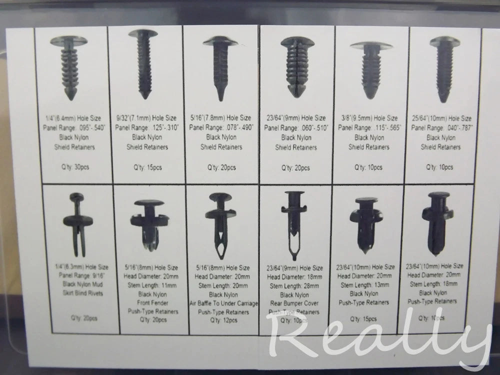 192pcs Auto Push Retainer Kit for Universal Vehicles (All Years)