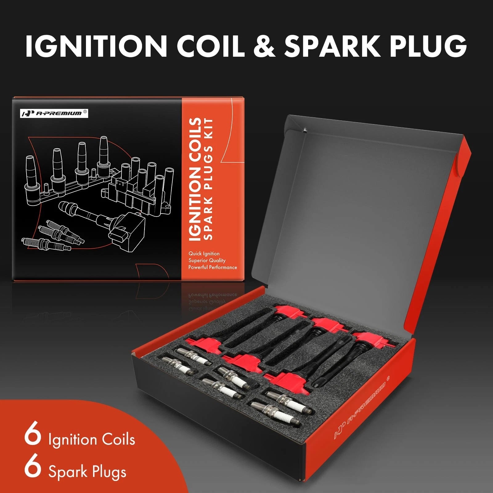 6X Ignition Coil & 6X Iridium Spark Plug for Nissan 370Z (2009–2020)