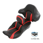 Gel Seat Backrest for Harley Touring (2014–2023) - Black Red