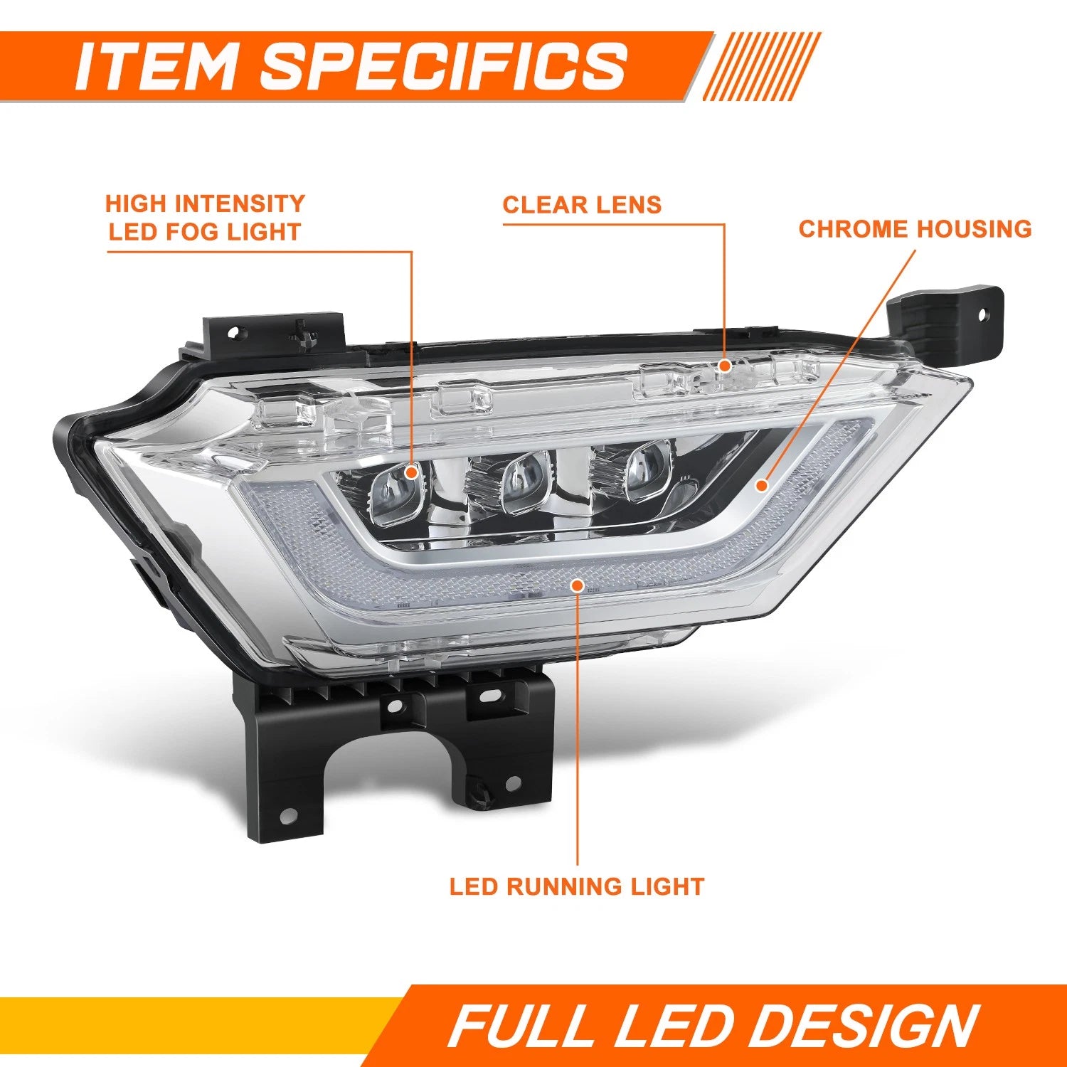 Chrome Front Bumper Face Bar for Ram 1500 (2014–2024) with Fog Light Holes