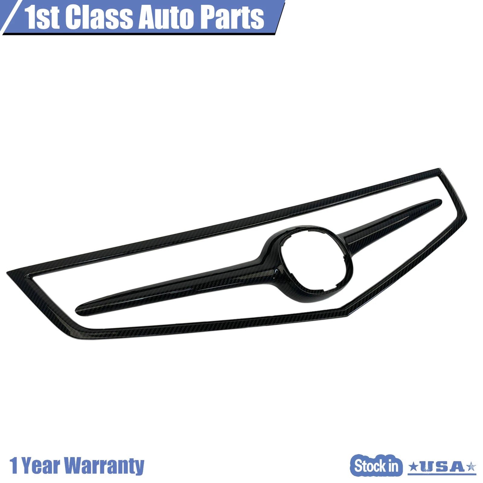 2X Front Bumper Grille Carbon Fiber Trim for Acura TSX (2006–2008)