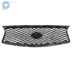 Front Bumper Upper Grille for Infiniti Q50 Sedan (2014–2017) Chrome/Black