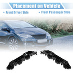 Pair of Front Bumper Bracket 71193-TR0-A01 for Honda Civic (2012) Plastic Black