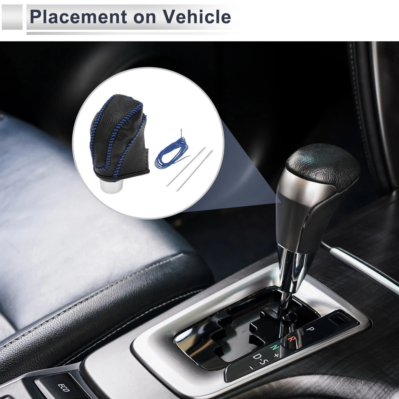 1 Pc Gear Shift Knob Cover for Subaru Impreza (2017–2023) Pebbled Black Blue