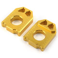 2X CNC Rear Chain Adjuster Axle Block for Suzuki DRZ400SM (2004–2015) Gold