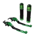 Green Extendable Brake Clutch Levers Grip Set for Ducati Monster (2001-2006)