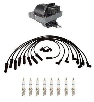 Ignition Wires & Spark Plugs Kit for Chevy C2500 P30 K2500 (1 Coil, 8 Plugs)