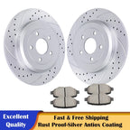 Set of 2 Drilled Brake Rotors for Ford Flex Taurus Explorer (YYYY–YYYY)