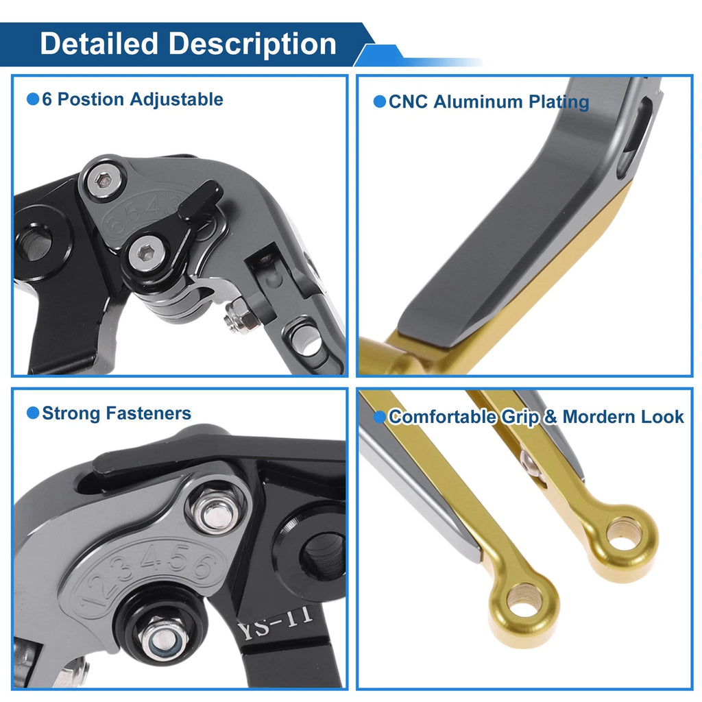 Adjustable Brake Clutch Lever for Honda X11 (1999–2002) Titanium Gold Tone