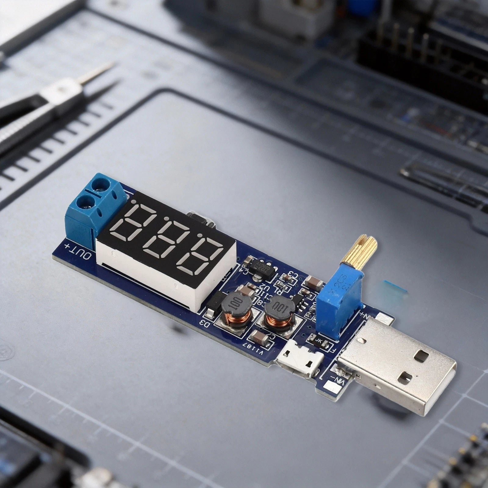 5V USB Boost Power Module with Adjustable Potentiometer Output