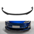 Carbon Fiber Look Front Bumper Lip Spoiler for Tesla Model S (2016–2020)