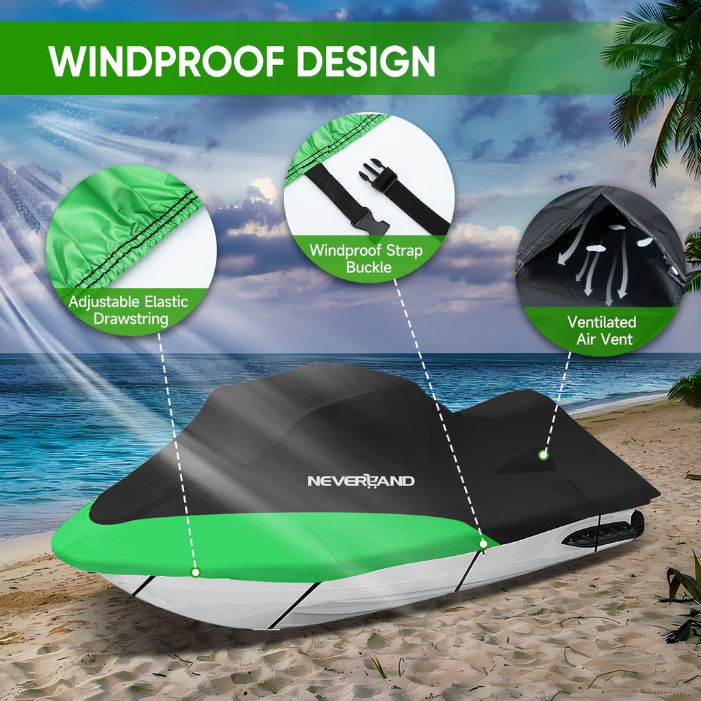 Heavy Duty Waterproof Jet Ski Cover for Yamaha Sea-Doo (115''-120'')