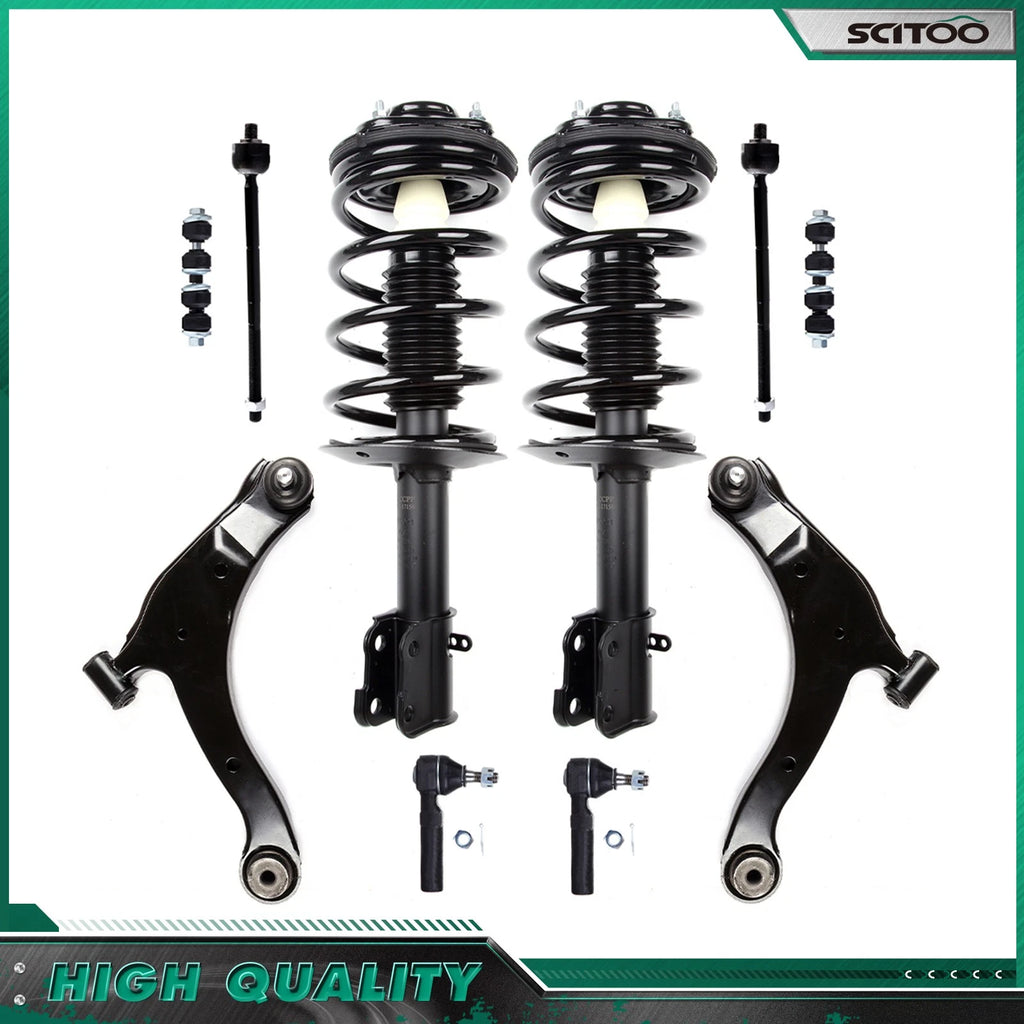 Front Complete Struts, Sway Bar, Control Arms, Tie Rods for Dodge Neon (2000–2005)