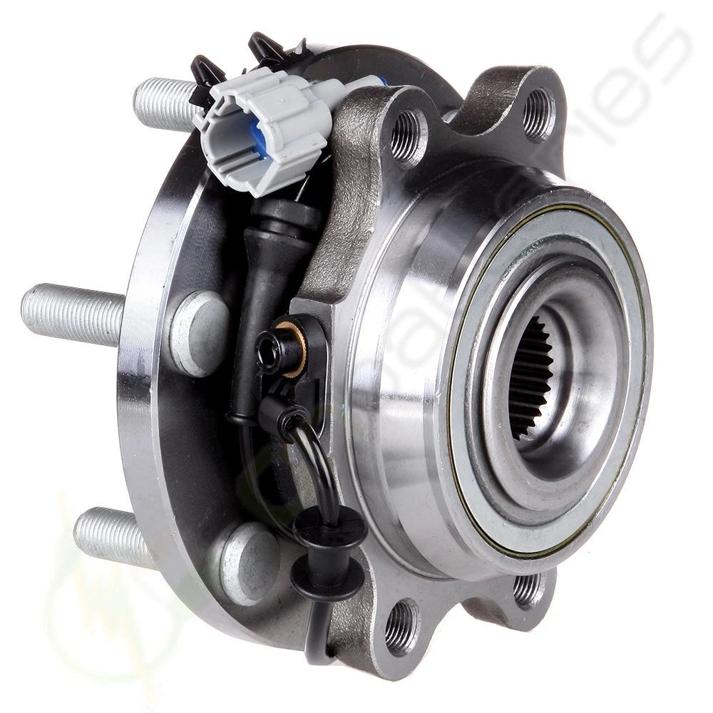 Front Wheel Bearing Hub + Outer Tie Rod Ends for Nissan Frontier (2005–2016)
