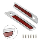 Saddlebag Latch Reflective Cover Chrome/Red for Harley Touring Road Glide (2014–2023)