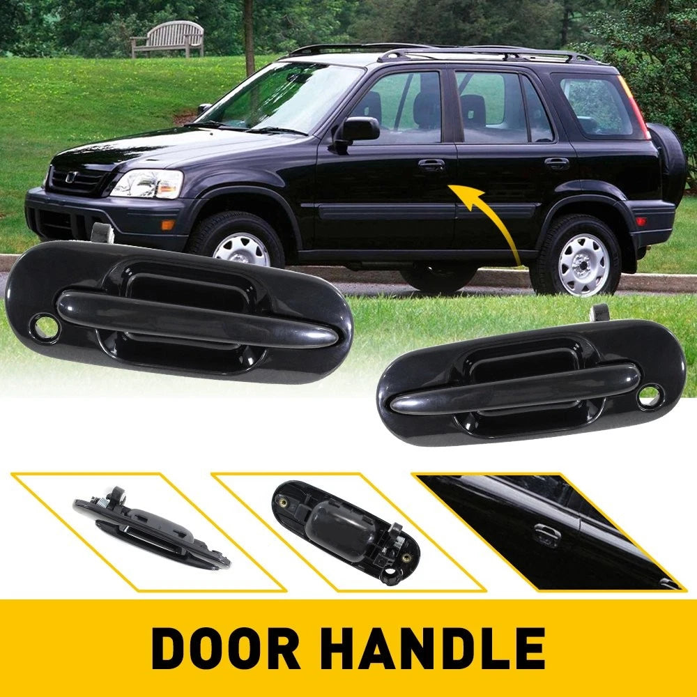 Pair Black Exterior Door Handles for Honda CR-V (1997–2001)
