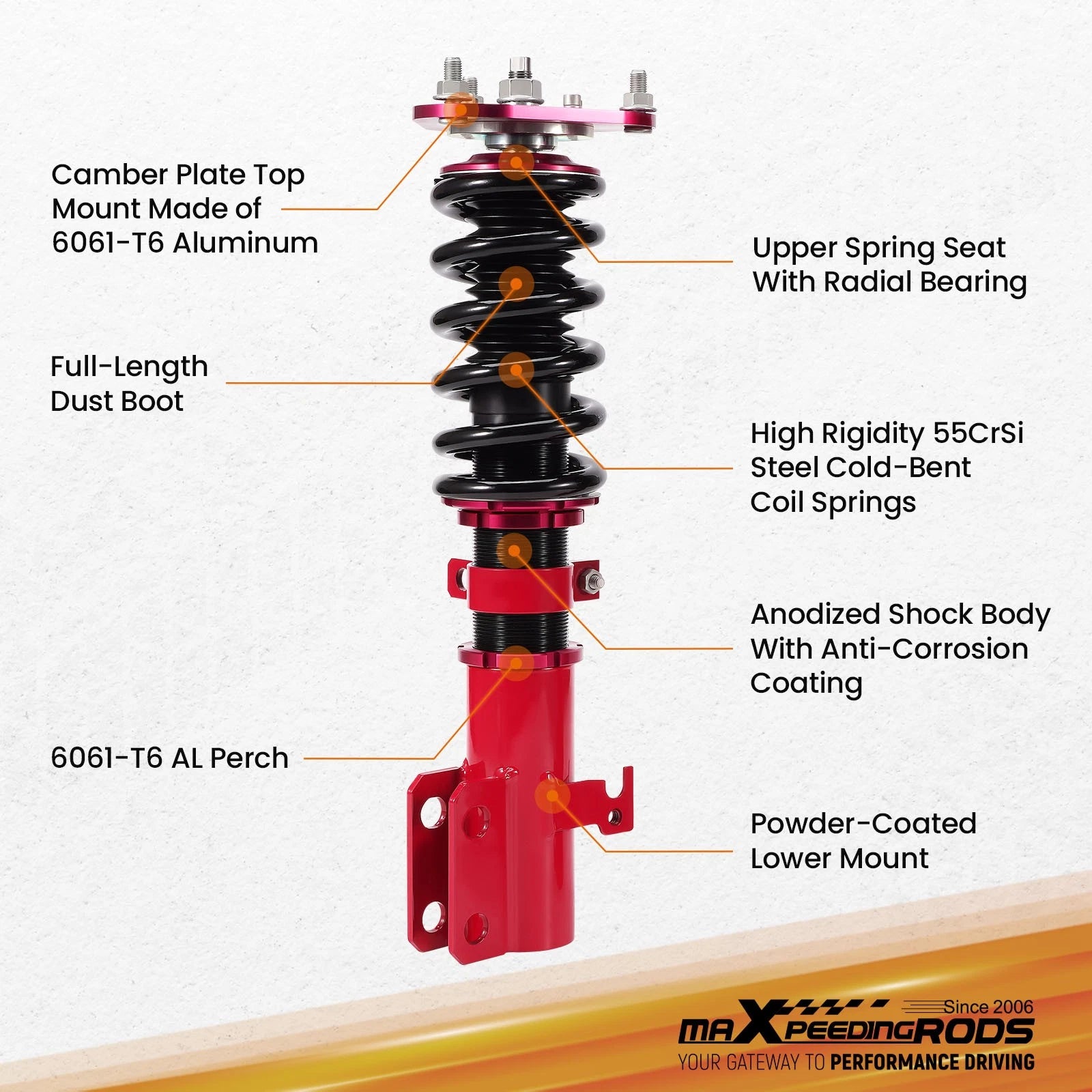 Coilovers Suspension Kit for Toyota Corolla E130 (2003–2008)