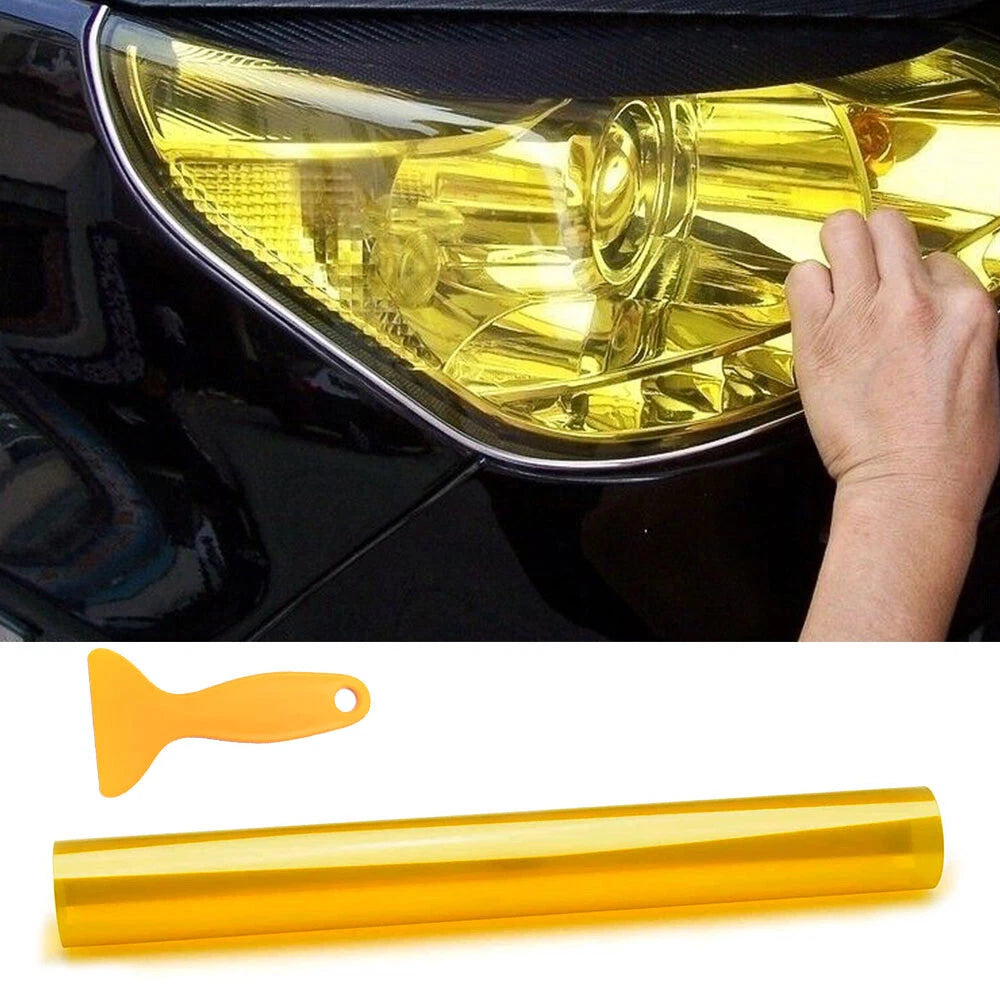 Gloss Golden Tint Yellow Headlight Vinyl Film for Universal Applications (3000K)