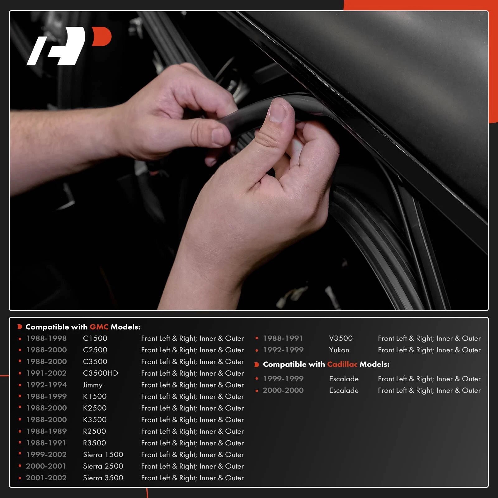Set of 4 Weatherstrip Seal Window Sweep for Chevy Silverado 1500 Tahoe