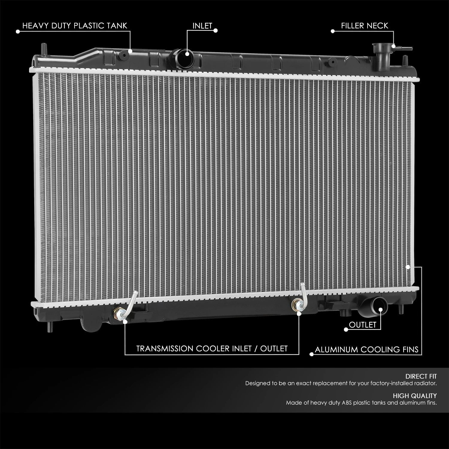 OE Style Aluminum Core Radiator DPI2693 for Nissan Maxima (2004–2006)