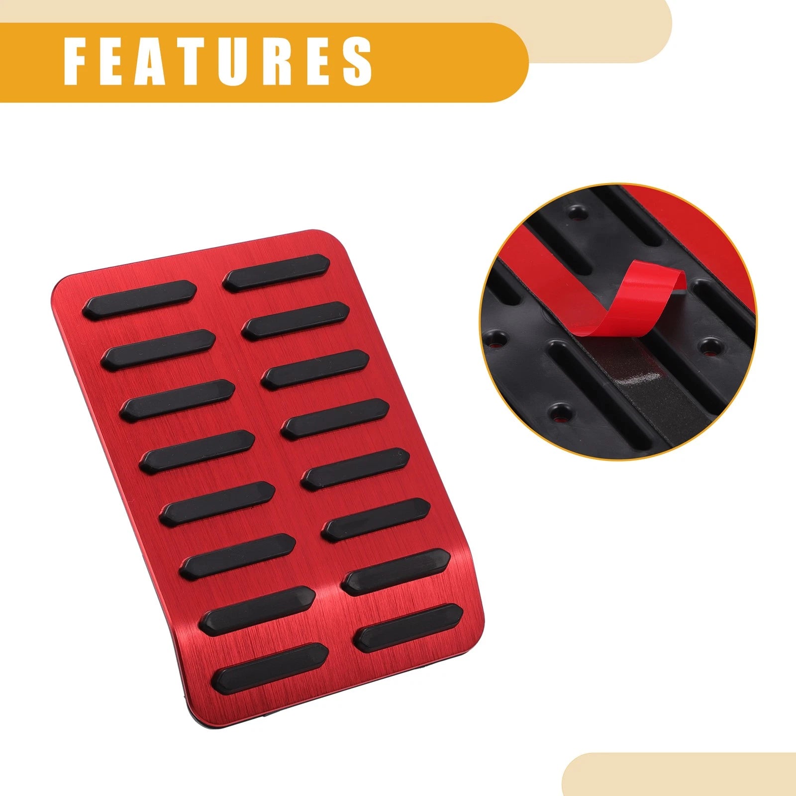 Foot Rest Pedal Cover for Ford F-150 (2015–2023) Black Red