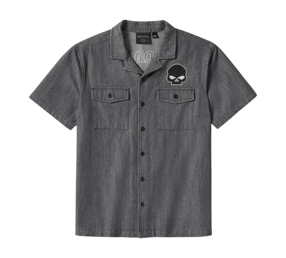Willie G Skull Denim Shirt for Harley-Davidson (XXXL)