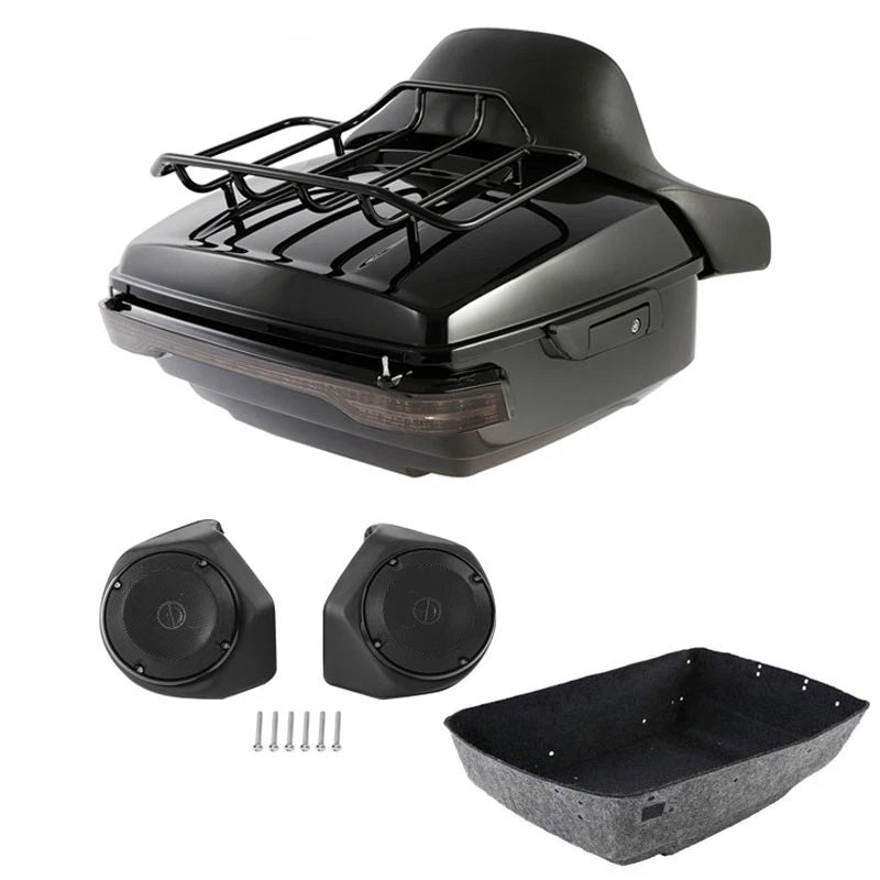Trunk Backrest Pad Rack Light Speakers for Harley Touring FLHT (2014–2026)