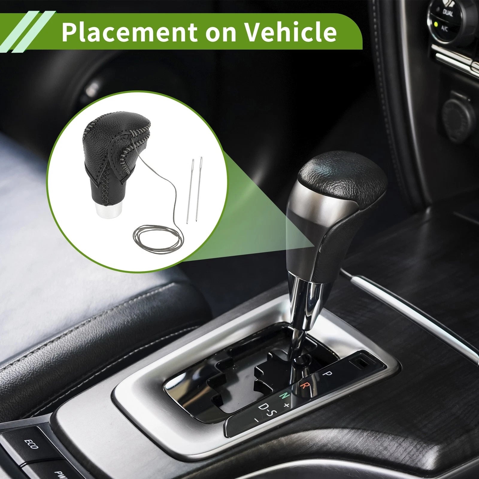 1 Pc Gear Shift Knob Cover for Toyota CH-R (2018–2022) Pebbled Black Grey