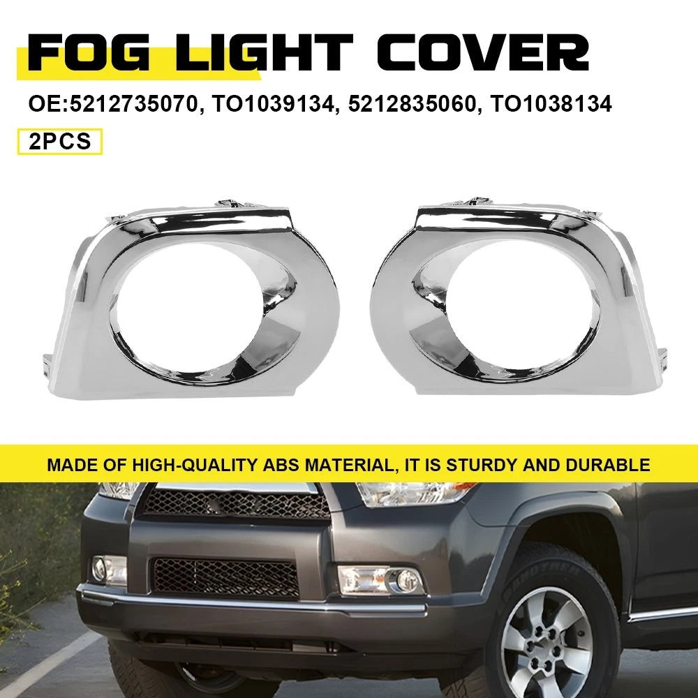 Set of 2 Chrome Fog Lamp Bezel Trim Rings for Toyota 4Runner (2010–2013)