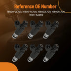 Set of 6 Fuel Injectors for Nissan Altima Maxima Murano 3.5L V6 (2008–2014)