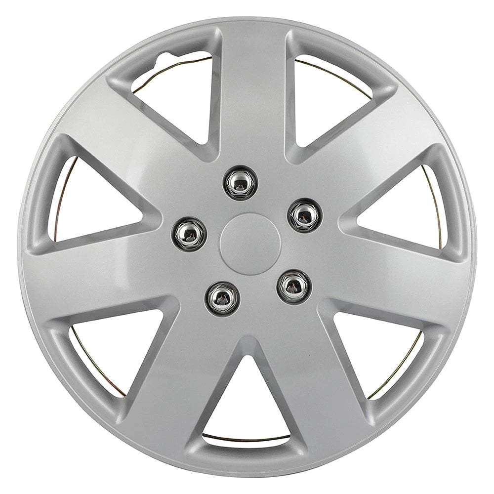 Set of 4 Silver 16 Inch Wheel Covers for R16 Tire & Rim