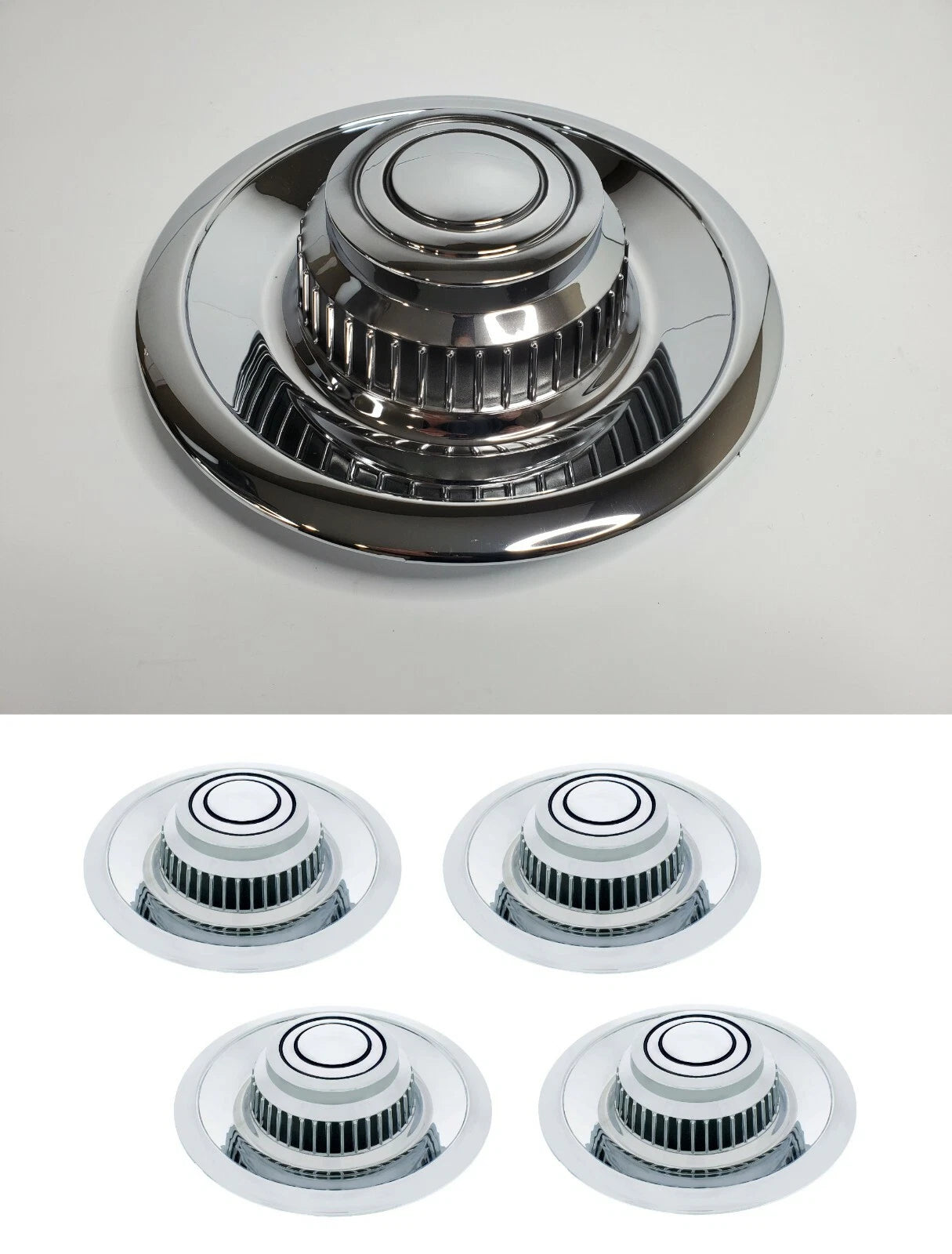 Chrome Wheel Hubcaps Set with Short Center Cap for Chevrolet Rally (2005–2010)