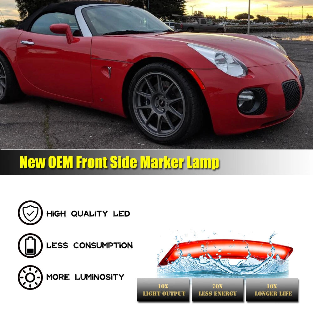 LED Front Bumper Side Marker Lights for Pontiac Solstice
