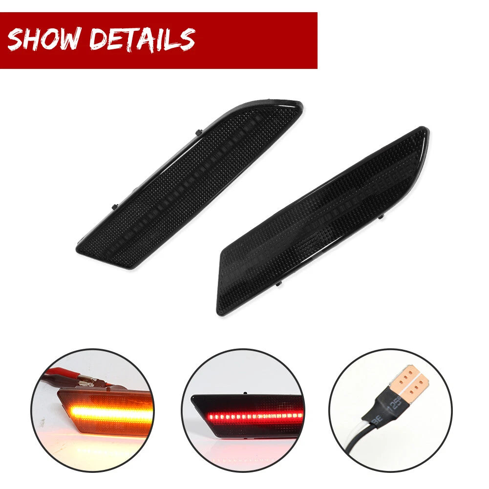 Set of 2 LED Side Bumper Marker Lights for Chrysler Crossfire (2004–2008)