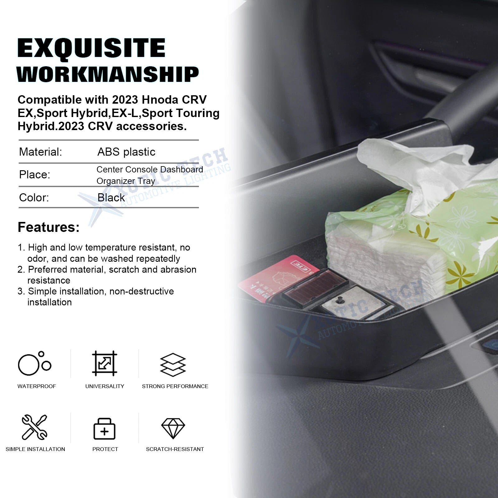 Center Console Dashboard Storage Insert Organizer Tray for Honda CR-V (2023-2025)