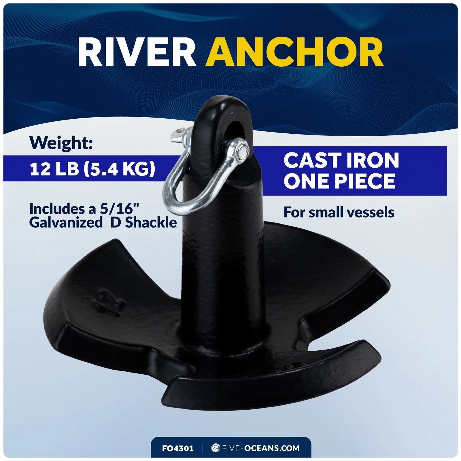 12 Lb River Boat Anchor for All Boats (FO4301)