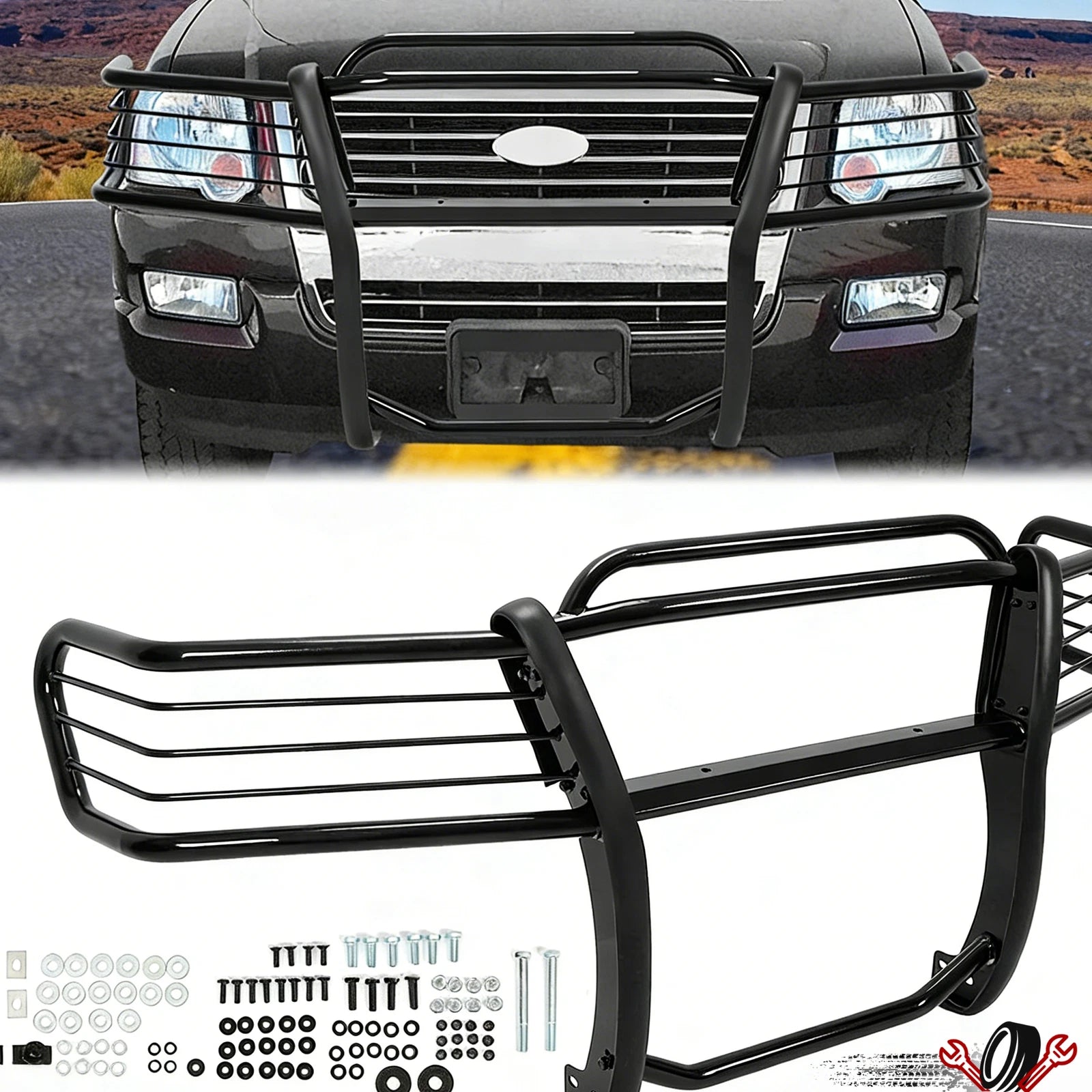 Bumper Grille Guard for Ford Explorer (2006–2010) Black