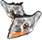 Headlight Pair for Cadillac SRX (2010–2016) Chrome Housing Projector