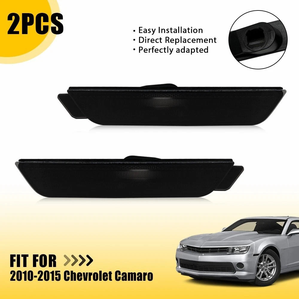2X LED Bumper Side Smoked Marker Light Lamps for Chevy Camaro (2010–2015)