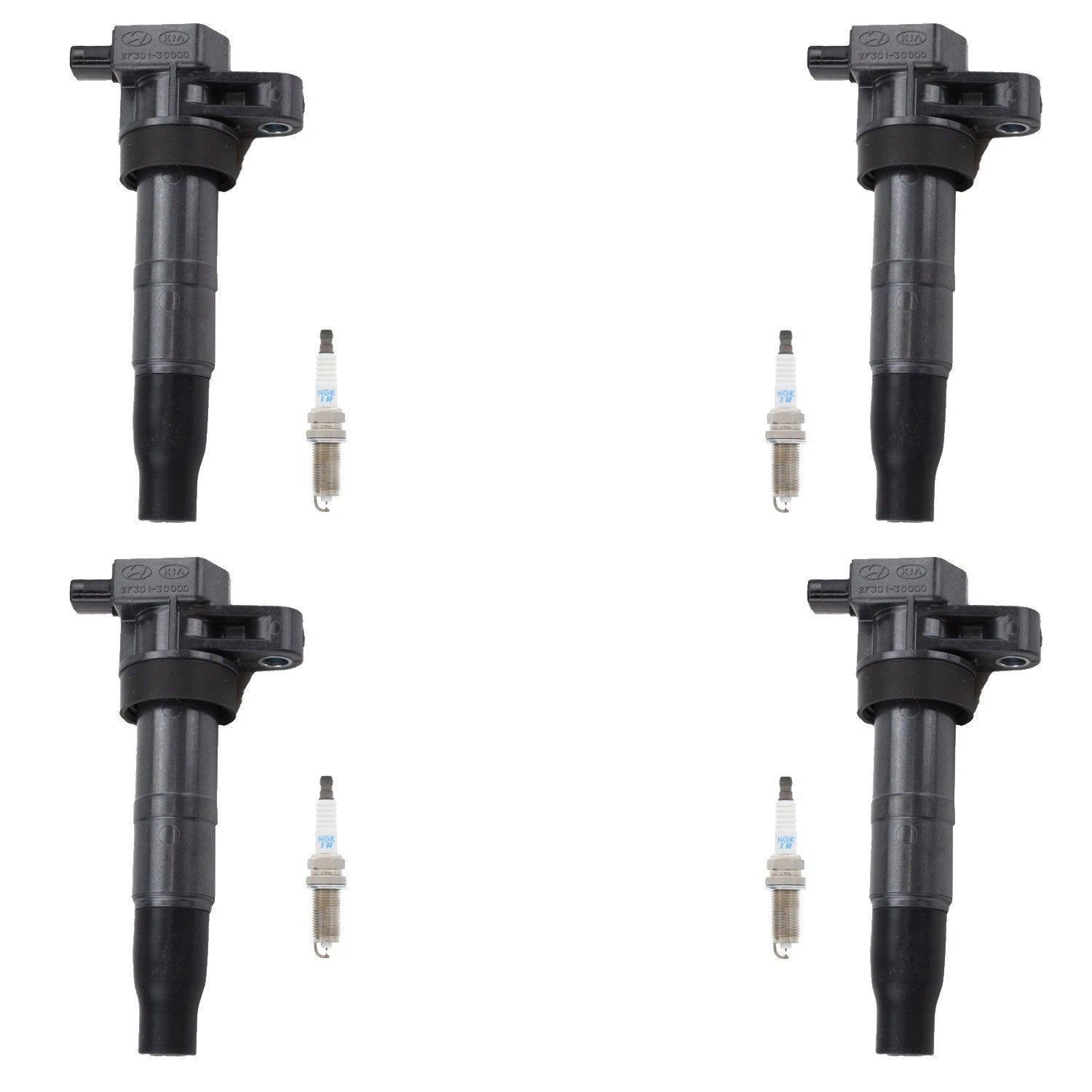 Set of 4 Ignition Coils & NGK Iridium Spark Plugs for Kia Optima Rondo (2006–2013)